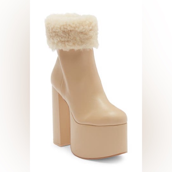 Cult Gaia Katya Genuine Shearling Sand Boot (Women) Size 9us 39eu Nib